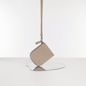 KEEPER 暖灰色軟皮錢包