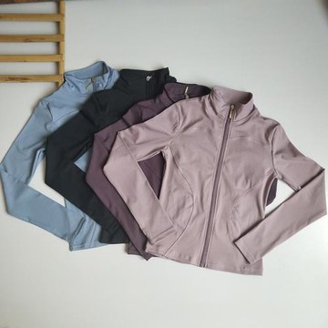 秋冬瑜伽服立領拉鏈運動女戶外速干透氣跑步緊身健身夾克長袖外套