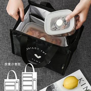 新品免運✨三色碗餐袋 食品保溫袋 飯盒便當袋 保冷袋 外帶收納包 便當袋手提包飯盒袋子大號便當包保溫飯防水防油大容量帶飯