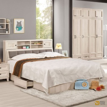 WAKUHOME 瓦酷家具 Shirley5尺被櫥式雙人床 寬152X深211X高103(公分)