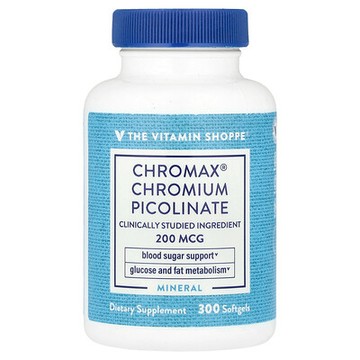 The Vitamin Shoppe, Chromax® 吡啶甲酸鉻，200 微克，300 粒軟膠囊