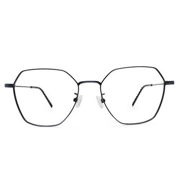 極．舒適系列｜極流線 多邊框眼鏡｜消光藍