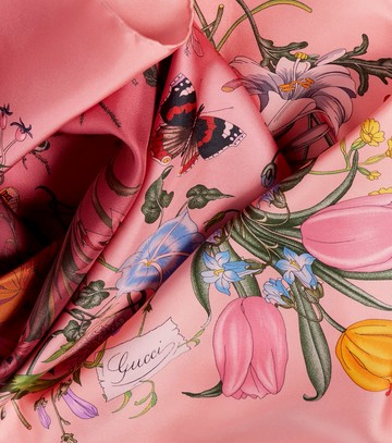 Gucci Floral silk twill scarf