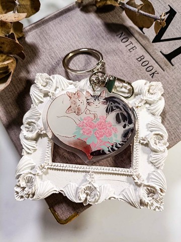 ME209_好朋友貓 good friend cat /晶透吊飾