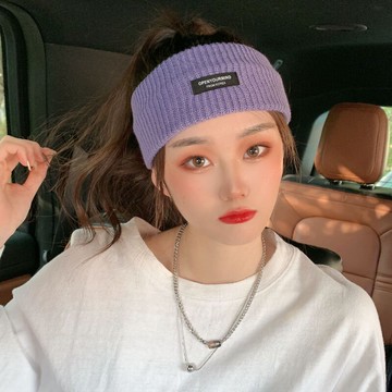 網紅2022年新款針織寬邊發帶酷街頭束發帶女日常外戴發箍百搭頭套