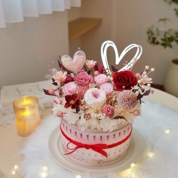 【閒暇人花藝設計】紅粉色鈔票永生蛋糕花 / 生日禮物 情人節禮物 教師節禮物 母親節禮物 開幕花禮 喬遷花禮 七夕花禮