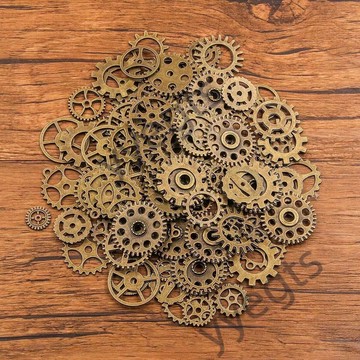 ⚡臺灣出貨⚡  金屬蒸汽朋克復古合金齒輪手工DIY穀子吧唧託扎痛包配件小飾品  8・14