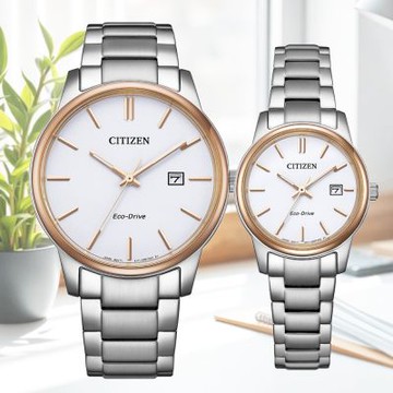 CITIZEN 星辰 PAIR 光動能 日系簡約對錶 情侶錶 送禮 禮物 推薦 BM6979-91A/EW2319-97A
