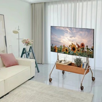 免運 電視架 電商櫃 移動電視架 家用不銹鋼移動電視架 床邊落地臺式電視架子輪子加厚穩固方便 八折下殺 特價出 可開發票