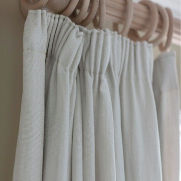 高級純亞麻厚重遮光細帆布窗簾 簡約米白色亞麻布簾 環保窗簾定制