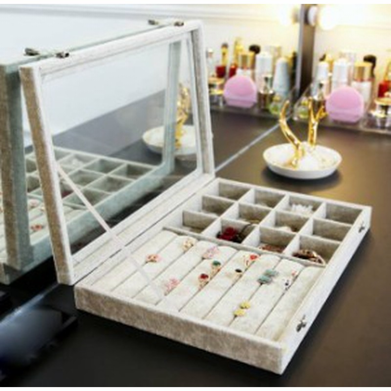 アクセサリーケース ガラス蓋付き 種類別収納 グレー エレガント Dタイプ 通販 Lineポイント最大1 0 Get Lineショッピング