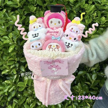 【臺灣-出貨】線條狗美樂蒂kitty玩偶花束中高考畢業520女朋友閨蜜同學生日禮物ARCV
