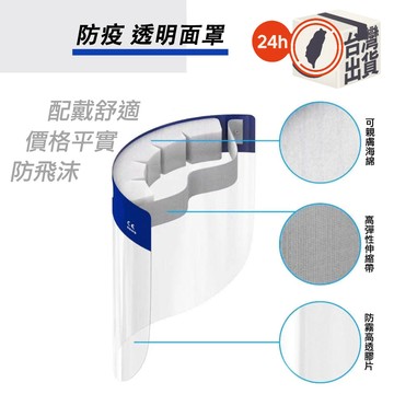 【出清品／福利品】防護面罩 透明面罩 防飛沫面罩 防疫面罩 隔離面罩 防護罩 面罩 消毒面罩 護目面罩 買八送二