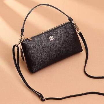 真皮斜挎媽媽中年兩用百搭手機包