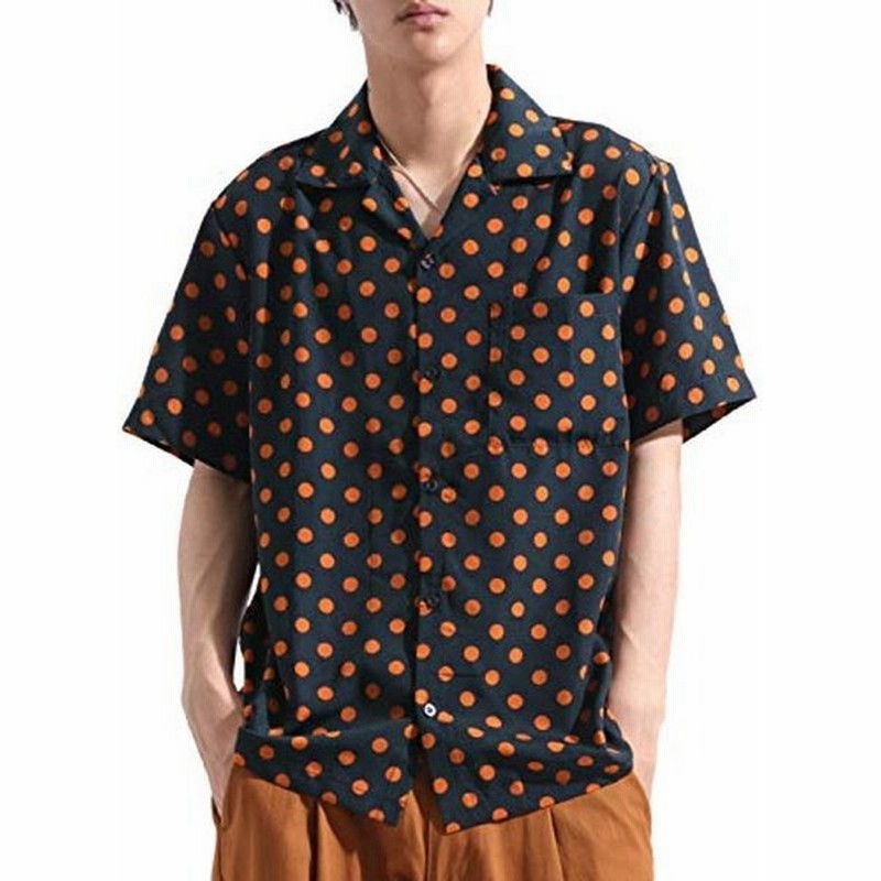 バレッタ Valletta メンズ ストライプ柄 半袖 オープンカラーシャツ ストレッチ ビッグ ワイド ダークグリーンドット Lサイズ 通販 Lineポイント最大get Lineショッピング