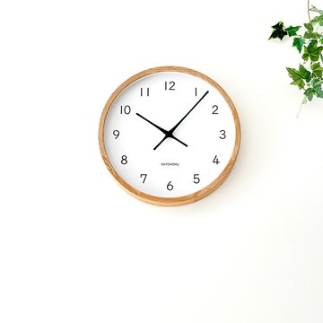 KATOMOKU muku clock 13 LL-size 橡木(km-139OA) 掛鐘 日本製造