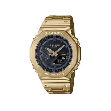 CASIO G-SHOCK 八角 奢華金 太陽能藍芽雙顯錶