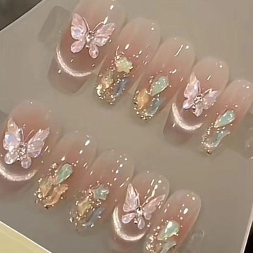✨台灣出貨✨【貓眼之蝶詩舞】純欲貓眼純手工穿戴甲美甲穿戴光療甲流行春夏