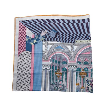 Hermes Grand Theatre Nouveau 140cm方巾(動物群)(灰藍玫瑰) (H243761S 05)