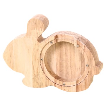 CHIFUN SENHUO 祈樂森活 木質造型存錢筒  兔子 原木色  1個