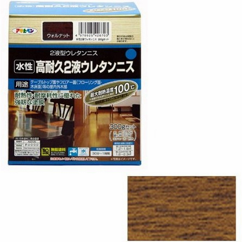 ニス 塗料 屋外 屋内 水性 高耐久 2液ウレタンニス 家具 ドア テーブル 300gセット ウォルナット アサヒペン 通販 Lineポイント最大0 5 Get Lineショッピング