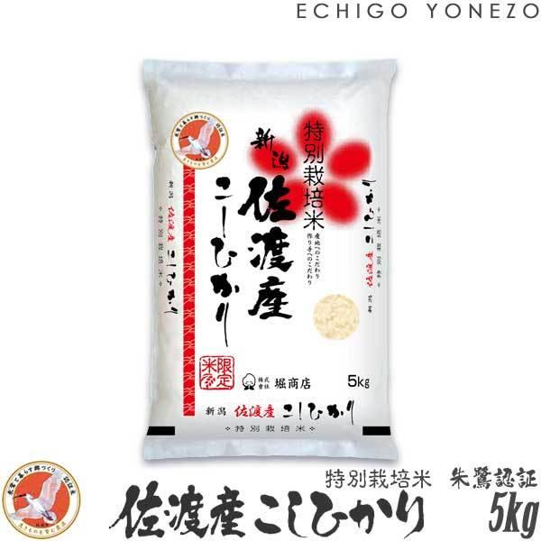 [新米 令和5年産] 佐渡産コシヒカリ 朱鷺と暮らす郷づくり認証米 5kg (5kg×1袋) 特別栽培米 契約農家 お米 白米 こしひかり 送料無料 ギフト対応