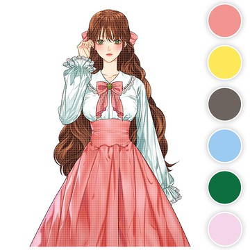 Elena (6色) 45 (honne market) 人物貼紙 韓國插畫師 blackraccoon