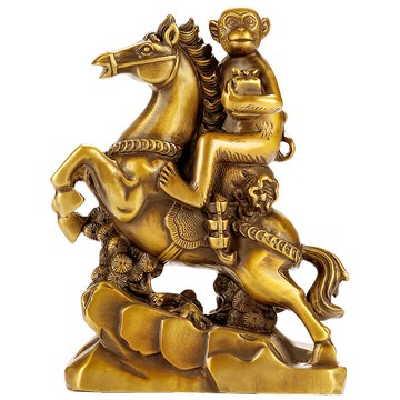 馬上封侯黃銅擺件家居客廳辦公室風水擺設品送領導升遷禮品