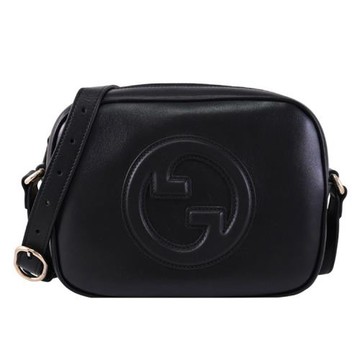 GUCCI 820429 Blondie 圓形GG LOGO車線斜背相機包.黑