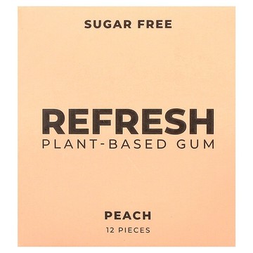 Refresh Gum, 植物基膠，桃，12 片