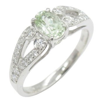 JEWELRY 無品牌珠寶【再降價】Pt900鉑金 綠石榴石 鑽石 戒指 【二手名牌BRAND OFF】