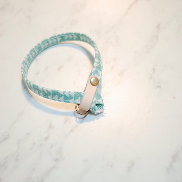 貓 項圈 翠綠的山的幾何 附鈴鐺 可加購吊牌