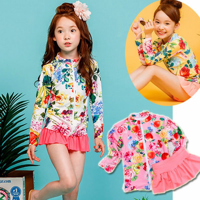 子供 女の子 水着 ラッシュガード 女児 長袖 キッズ 水着 女の子 可愛い 花柄 紫外線対策 日焼け防止 温泉 旅行用 通販 Lineポイント最大2 0 Get Lineショッピング