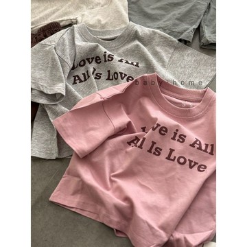 mori🎀mori中小童字母印花純棉短袖T恤男女童夏季寬鬆百搭上衣