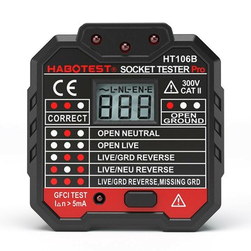 檢測儀 測試儀 測量儀 專業儀器 工業檢測HABOTEST HT106E/D/B Socket Tester Pro Voltage RCD EU UK US