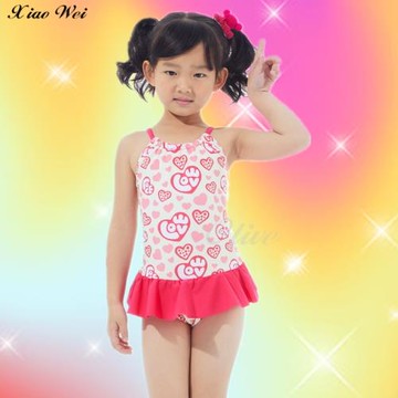 蘋果牌 時尚女童連身裙泳裝 NO.1106028