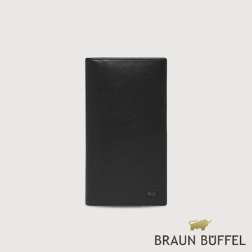 【BRAUN BUFFEL 德國小金牛】台灣總代理 瓦拉頓-A 16卡兩折長夾-黑色/BF568-631-BK