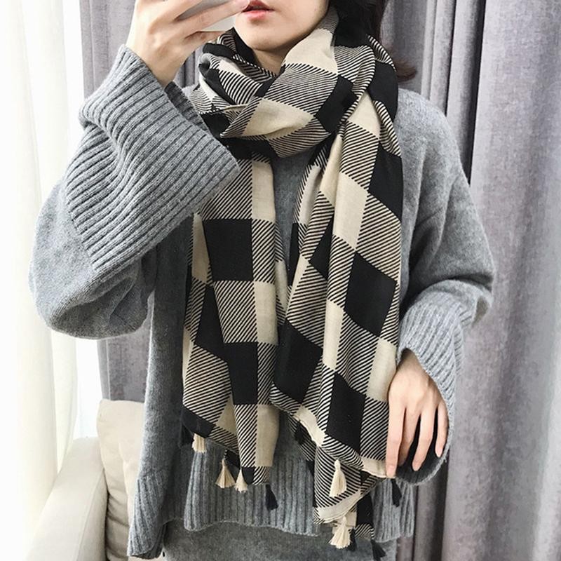イエナ　大判ストール　マフラー　ショール　チェック柄　膝掛け ストール 大判 厚手 チェック柄 マフラー レディース タータン