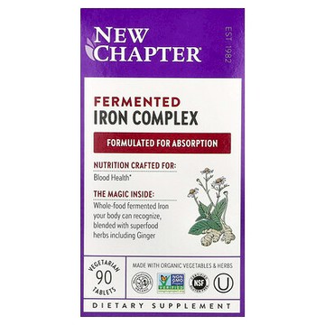 New Chapter, 發酵鐵複合物，90 片素食片