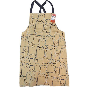 【波克貓哈日網】日本可愛圍裙◇貓咪圖案◇《卡其色背心式》