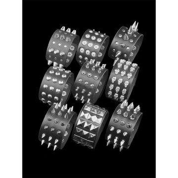 鉚釘骷髏個性帶刺夸張個性朋克手鏈男女手鐲搖滾搭配飾品皮質手環