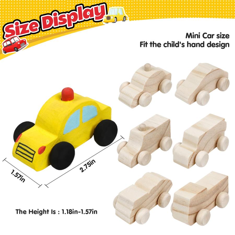  Chivao 24 Pcs Wood DIY Car Toys, Unfinished Wooden Cars,  Paintable Wood Toys, Wooden Crafts for Students Home Activities Craft  Projects Easy Woodworking (Novelty Style) : Toys & Games