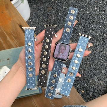 星星牛仔錶帶 適用iwatch11錶帶 Apple watch全系列錶帶 蘋果錶帶