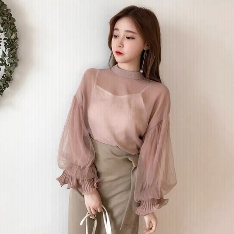 K116 インナーキャミ付プリーツ袖シフォンブラウス ピンク 春夏 大人 かわいい 通販 Lineポイント最大0 5 Get Lineショッピング