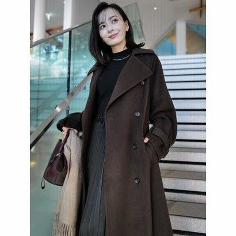 2023AW anuans アニュアンス ウールトレンチコート BROWN ウールトレンチコート(S DARK BROWN): アウターanuans