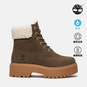 Timberland官方旗艦 女款深棕色Stone Street 6吋厚底保暖防水靴|A2PU6W01