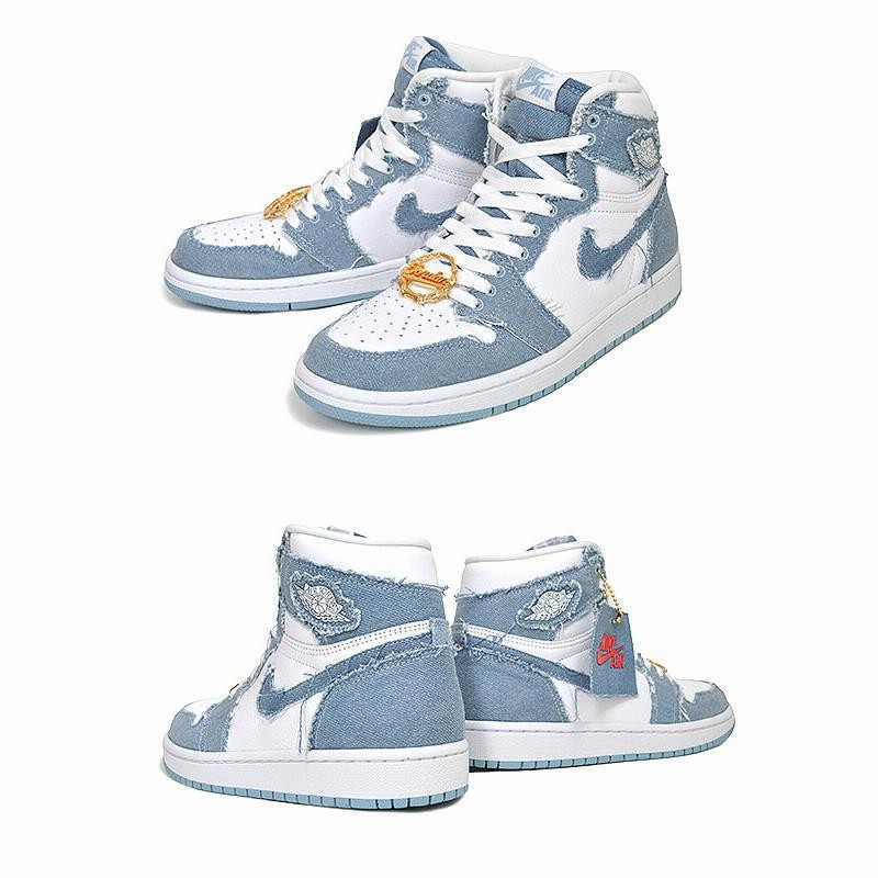 NIKE WMNS AIR JORDAN 1 RETRO HIGH OG denim/white-worn blue dm9036