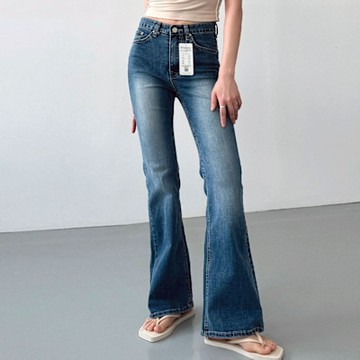 正韓牛仔褲 天絲牛仔喇叭長褲DOB0716-創翊韓都