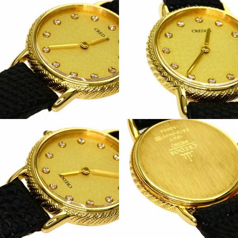 SEIKO セイコー クレドール ダイヤベゼル クォーツ K18ホワイト