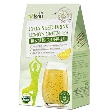 米森 纖女搖搖C多多檸檬茶 10包入 (高纖奇亞籽、天然檸檬綠茶、無添加)  80g  1盒